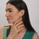 Серебряный набор с золотыми пластинами