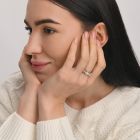 Пара срібних обручок з золотом