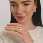 Серебряное кольцо с золотыми вставками