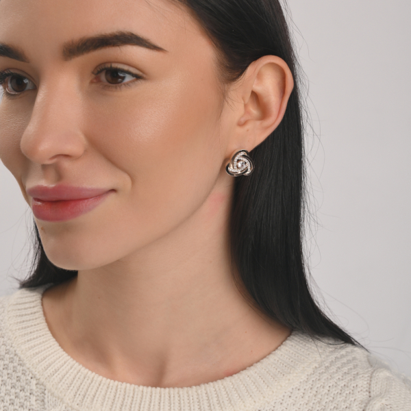 Серебряные серьги с золотыми пластинами