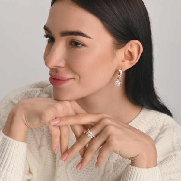 Серебряный набор с золотыми пластинами