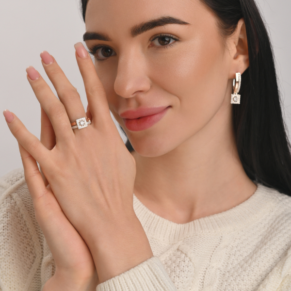 Серебряный набор с золотыми пластинами