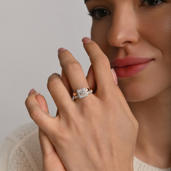 Серебряный набор с золотыми пластинами