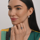 Срібні сережки з золотими пластинами