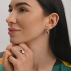 Срібні сережки з золотими пластинами