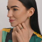 Серебряный набор с золотыми пластинами