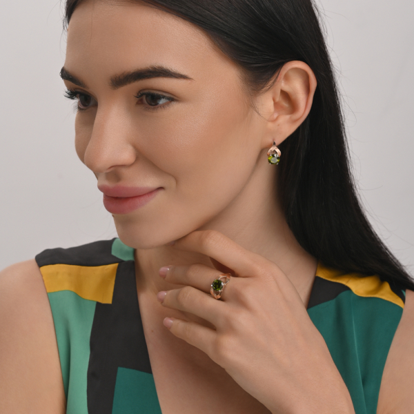 Серебряный набор с золотыми пластинами