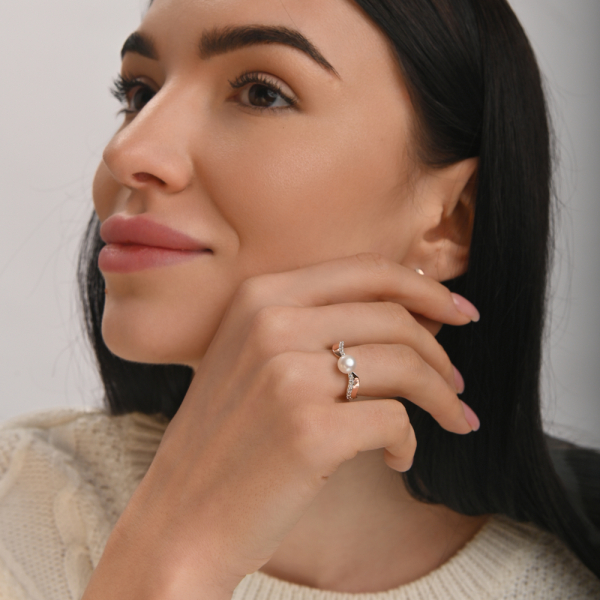 Серебряный набор с золотыми пластинами