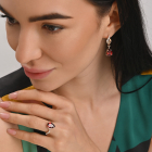 Серебряный набор с золотыми пластинами