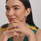 Серебряный набор с золотыми пластинами