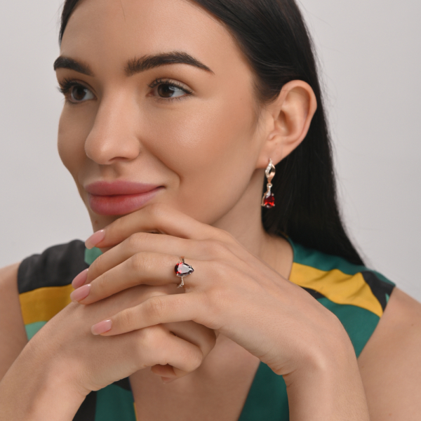 Серебряный набор с золотыми пластинами