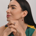 Срібна каблучка з золотими вставками