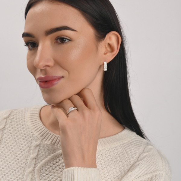 Серебряный набор с золотыми пластинами