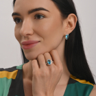 Серебряный набор с золотыми пластинами