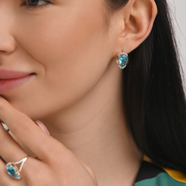 Серебряный набор с золотыми пластинами