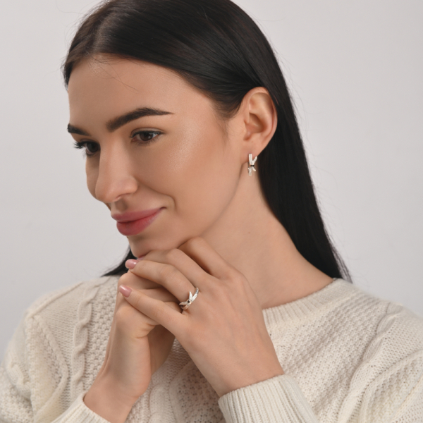 Серебряные серьги с золотыми пластинами