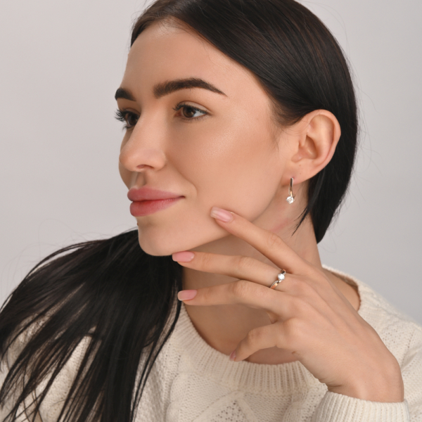 Серебряный набор с золотыми пластинами