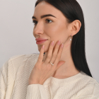 Серебряный набор с золотыми пластинами