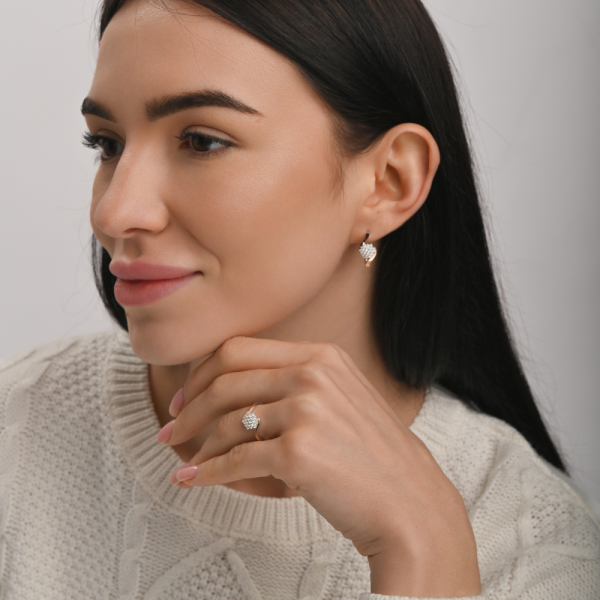 Срібний набір з золотими пластинами