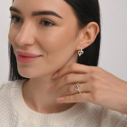 Серебряные серьги с золотыми пластинами