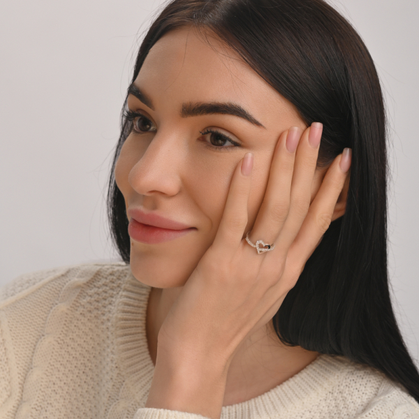 Серебряный набор с золотыми пластинами