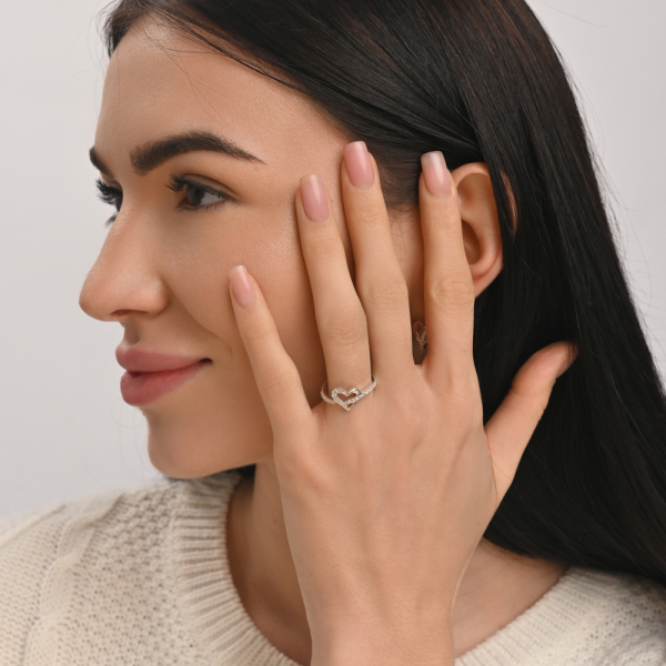 Серебряный набор с золотыми пластинами