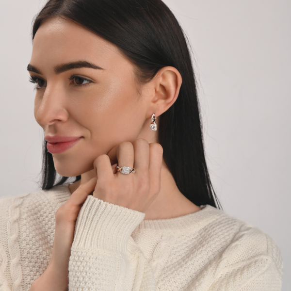 Серебряный набор с золотыми пластинами