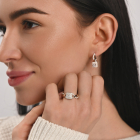 Серебряный набор с золотыми пластинами