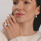 Серебряный набор с золотыми пластинами