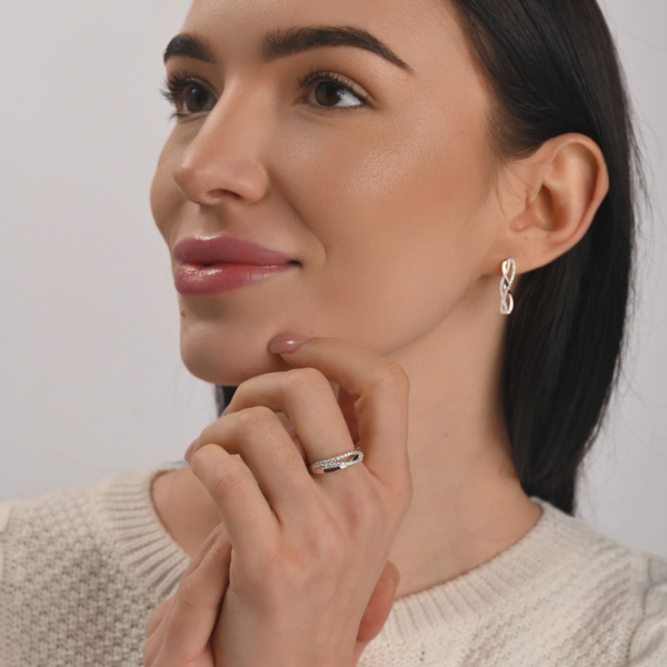 Серебряный набор с золотыми пластинами