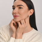 Серебряное кольцо с золотыми вставками