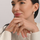 Серебряное кольцо с золотыми вставками