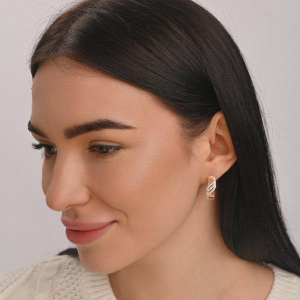 Серебряные серьги с золотыми пластинами