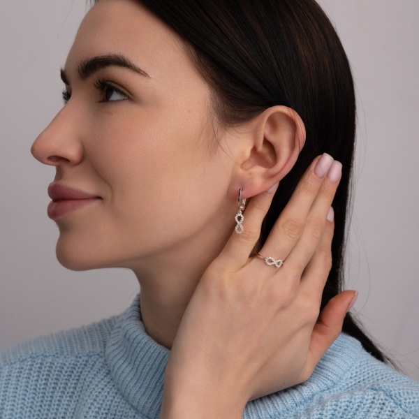 Срібні сережки з золотими пластинами