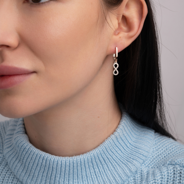 Срібні сережки з золотими пластинами