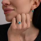 Серебряный набор с золотыми пластинами