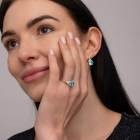Серебряное кольцо с золотыми вставками