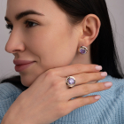 Серебряное кольцо с золотыми вставками
