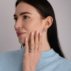 Срібні сережки з золотими пластинами