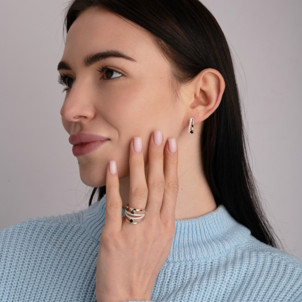 Срібні сережки з золотими пластинами