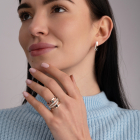 Срібні сережки з золотими пластинами