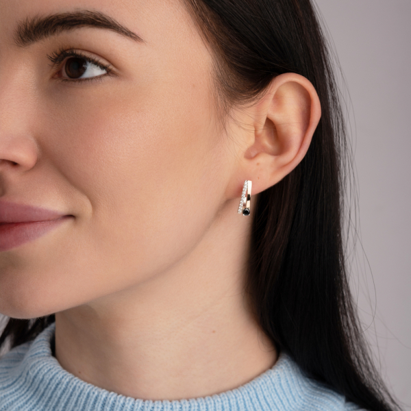 Срібні сережки з золотими пластинами