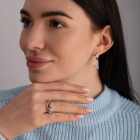 Серебряные серьги с золотыми пластинами
