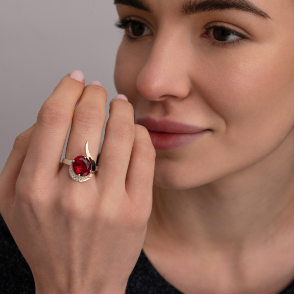 Серебряное кольцо с золотыми вставками