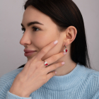Серебряный набор с кораллом