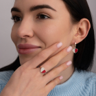 Серебряный набор с кораллом