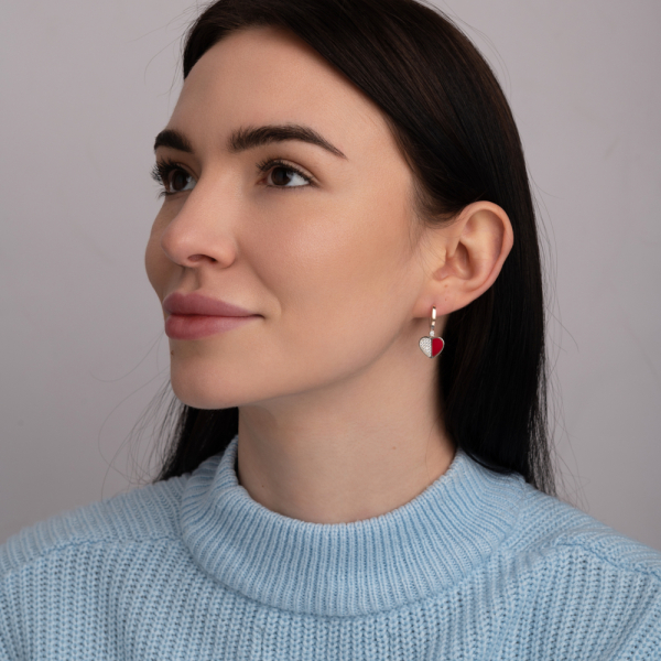 Серебряные серьги с кораллом