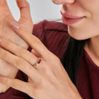 Серебряное кольцо с золотыми вставками