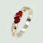 Серебряное кольцо с золотыми вставками