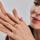 Серебряное кольцо с золотыми вставками